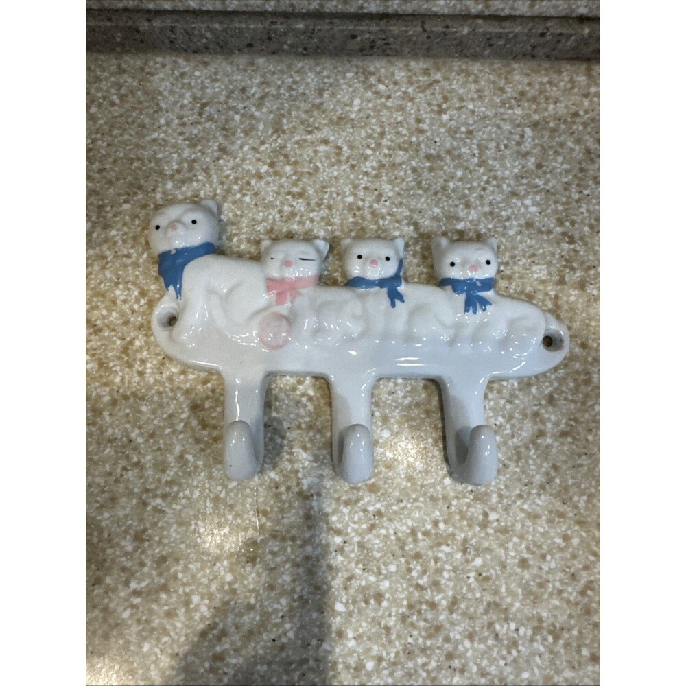 Kitten Hooks Decoration Kitchen Bathroom Kids Room Hanging Hook Porcelain